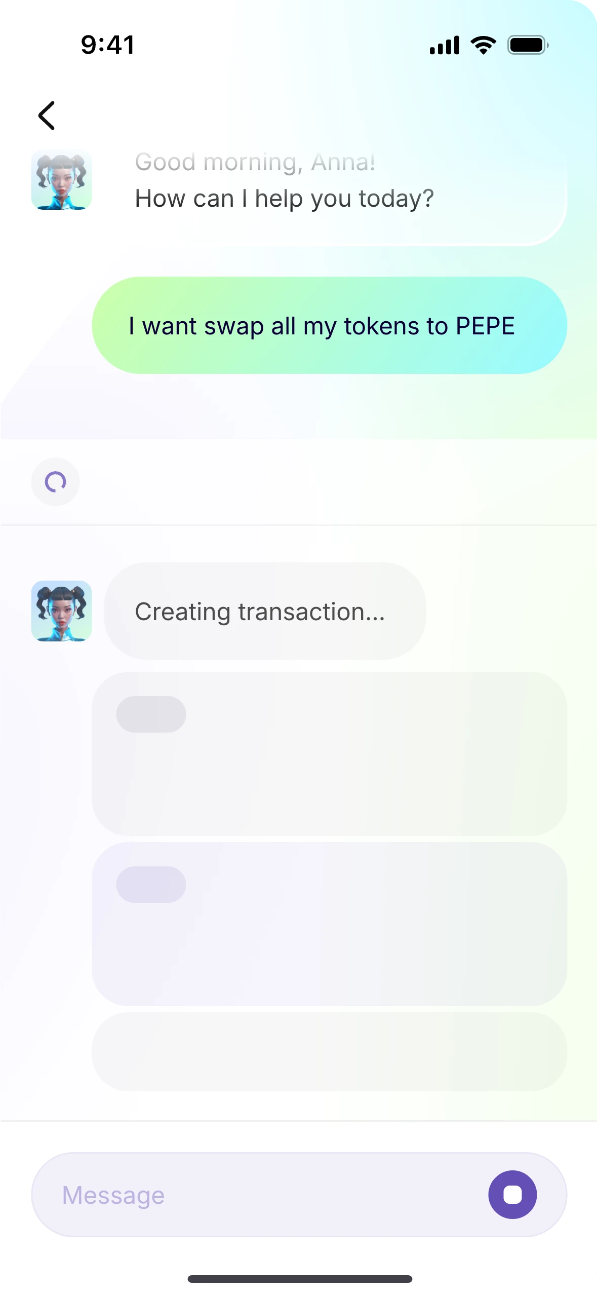 Chat-based swap request